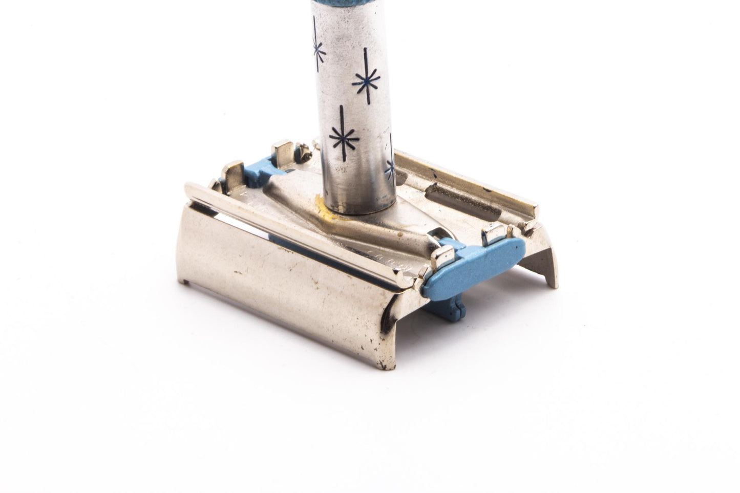 1962 H4 Gillette Lady Blue Star With Custom Blue T-Bar Double Edge Razor  | Original Condition