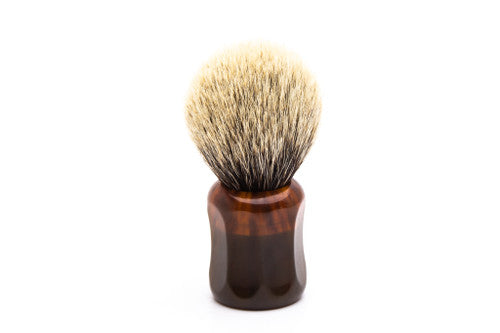 Shavemac |  Silvertip 2-Band Badger Shave Brush With Tortiose Tuft Handle