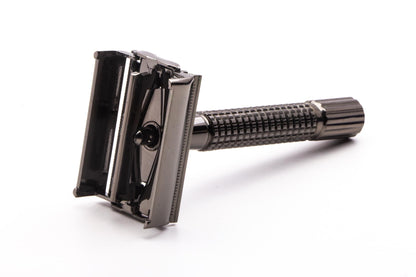Weishi Gun Metal TTO Double Edge Safety Razor With Case & Mirror