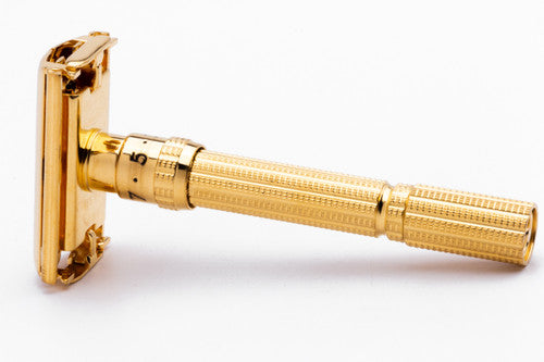 1967 Gillette Slim Aristocrat Adjustable DE Safety Razor 24K Gold Revamp