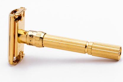 1967 Gillette Slim Aristocrat Adjustable DE Safety Razor 24K Gold Revamp