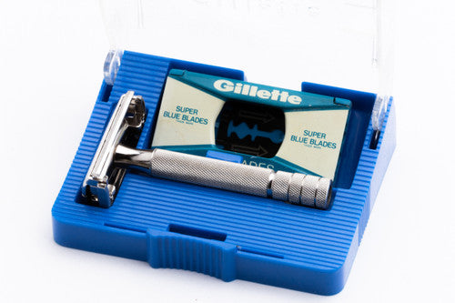 1953 Gillette Super Speed Double Edge Safety Razor in Blue Case Y3