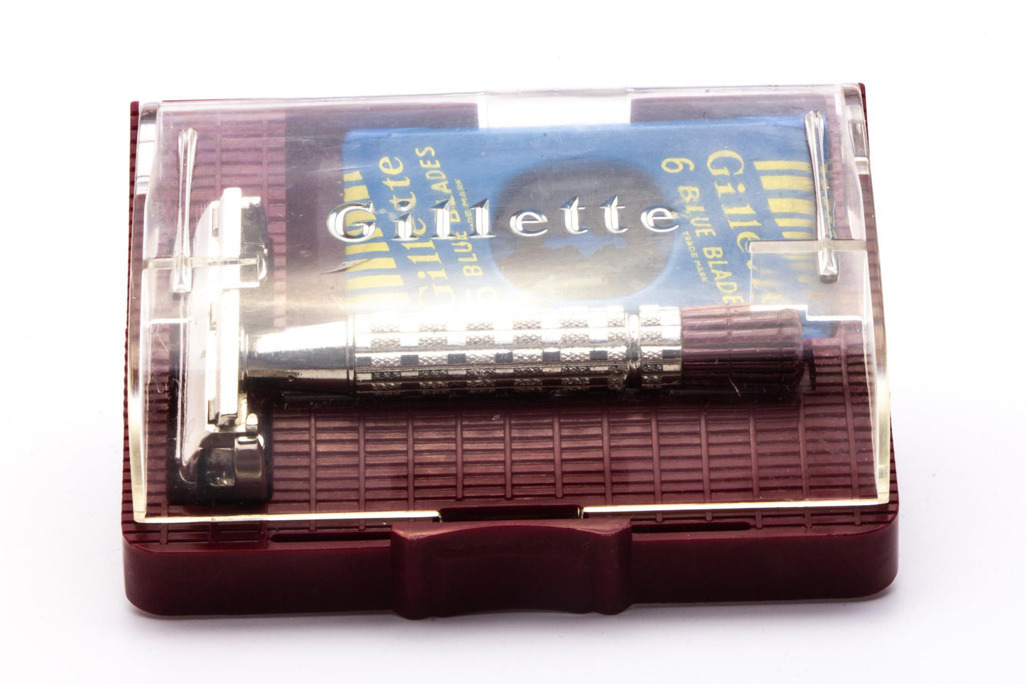 1957 B2 Gillette Heavy Red Tip Super Speed Safety Razor Set | Original Condition