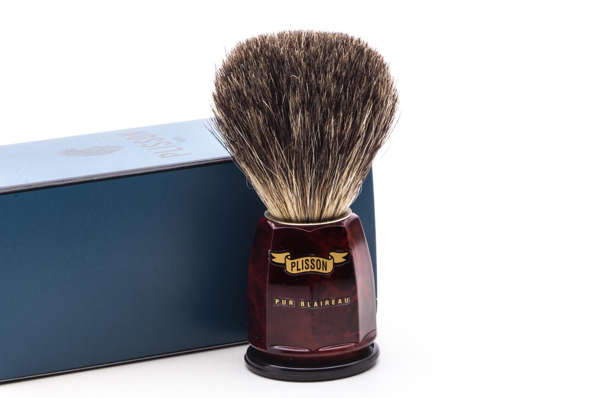 Plisson Razors Plisson 1808 | Russian Gray Faceted Badger Walnut Burl Shaving Brush ...