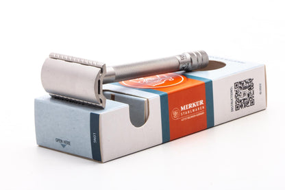 Merkur | 23 INOX Long Handle Double Edge Safety Razor in Satin Stainless Steel