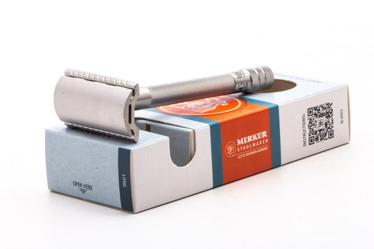 Merkur | 23 INOX Long Handle Double Edge Safety Razor in Satin Stainless Steel