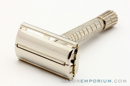 1960's Gillette Giromatic Flare Tip Rocket Safety Razor Set w/ Instructions Made in England