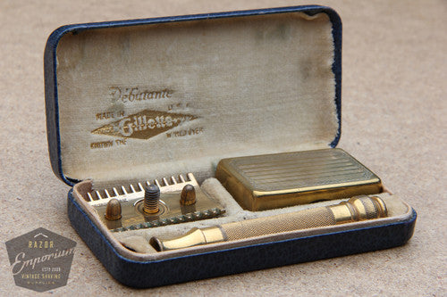 Gillette 1920's Old Type DE Safety Razor in Lady's Debutante Case