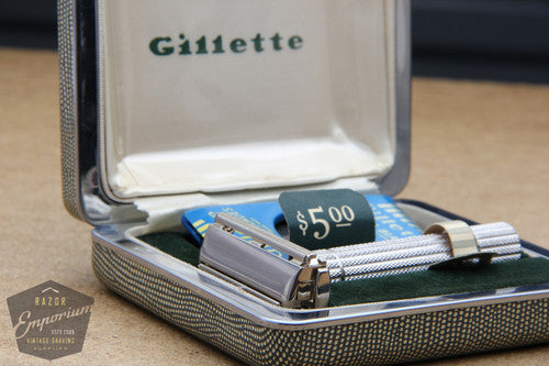 Gillette 1954 President DE Safety Razor - Original Rhodium Finish MINT