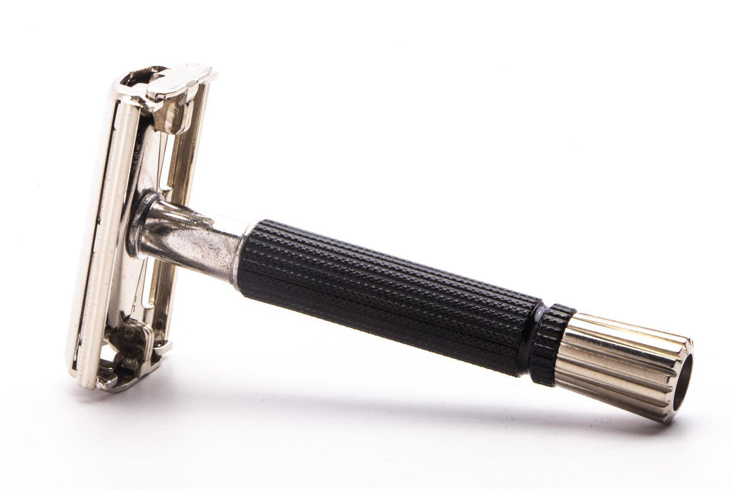 1967 M2 Gillette Black Handle Super Speed Double Edge Safety Razor | Factory Nickel Revamp