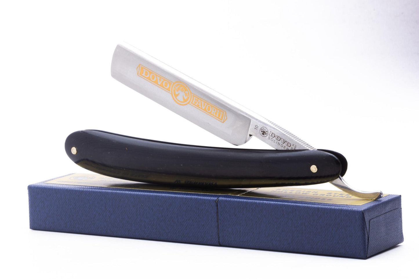 5/8" Dovo Solingen Favorit Straight Razor With Black Micarta Wood Scales