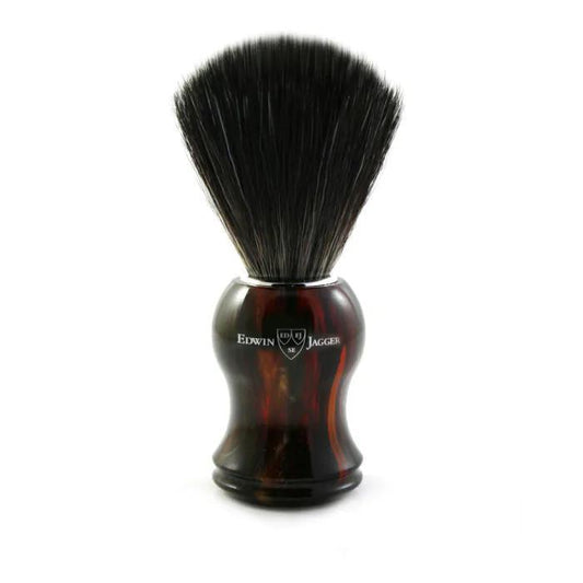 Edwin Jagger | Black Synthetic Shaving Brush - Imitation Tortoiseshell