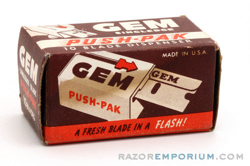 Gem Single Edge Push-Pak Blades (10) - New Old Stock (NOS) Razor Blades