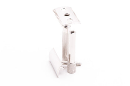 1919 Gillette Single Ring Old Type Safety Razor With Replica Handle - Rhodium Revamp