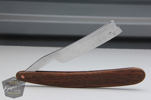 5/8" Frederick Reynolds Straight Razor w/ Brown Wooden Scales Near Wedge | Sheffield, England