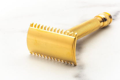 1920's Gillette Ball End Old Type Double Edge Safety Razor Set With Replica Handle | 24K Gold Revamp