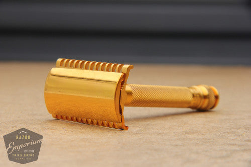 Gillette 1930's Goodwill Ball End Era Gold DE Safety Razor