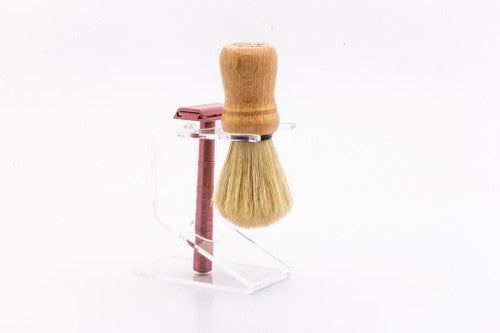 Semogue Acrylic Shaving Brush & Razor Stand Clear - 21/22mm