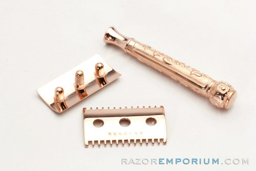 1910 Gillette ABC Pocket Edition Floral Handle Rose Gold Revamp
