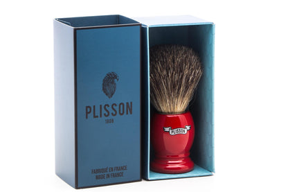 Plisson 1808 | Ferrari Red Russian Gray Essentials Badger Shaving Brush