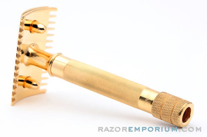 1919 Gillette Single Ring Old Type DE Safety Razor 24K Gold Revamp
