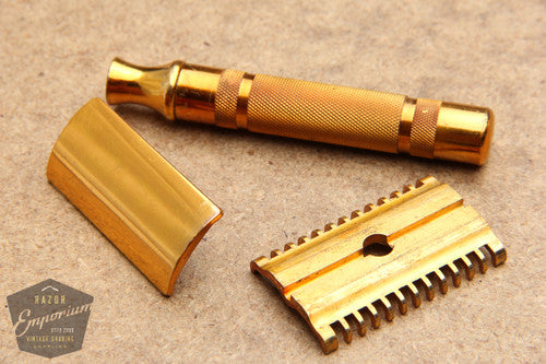 Gillette 1930's Gold NEW Long Comb Double Edge Safety Razor