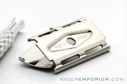 1960's Gillette Aluminum Spiral Handle Tech Safety Razor