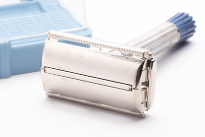 1956 B3 Gillette Blue Tip Light Double Edge Super Speed Razor Set | Original Condition