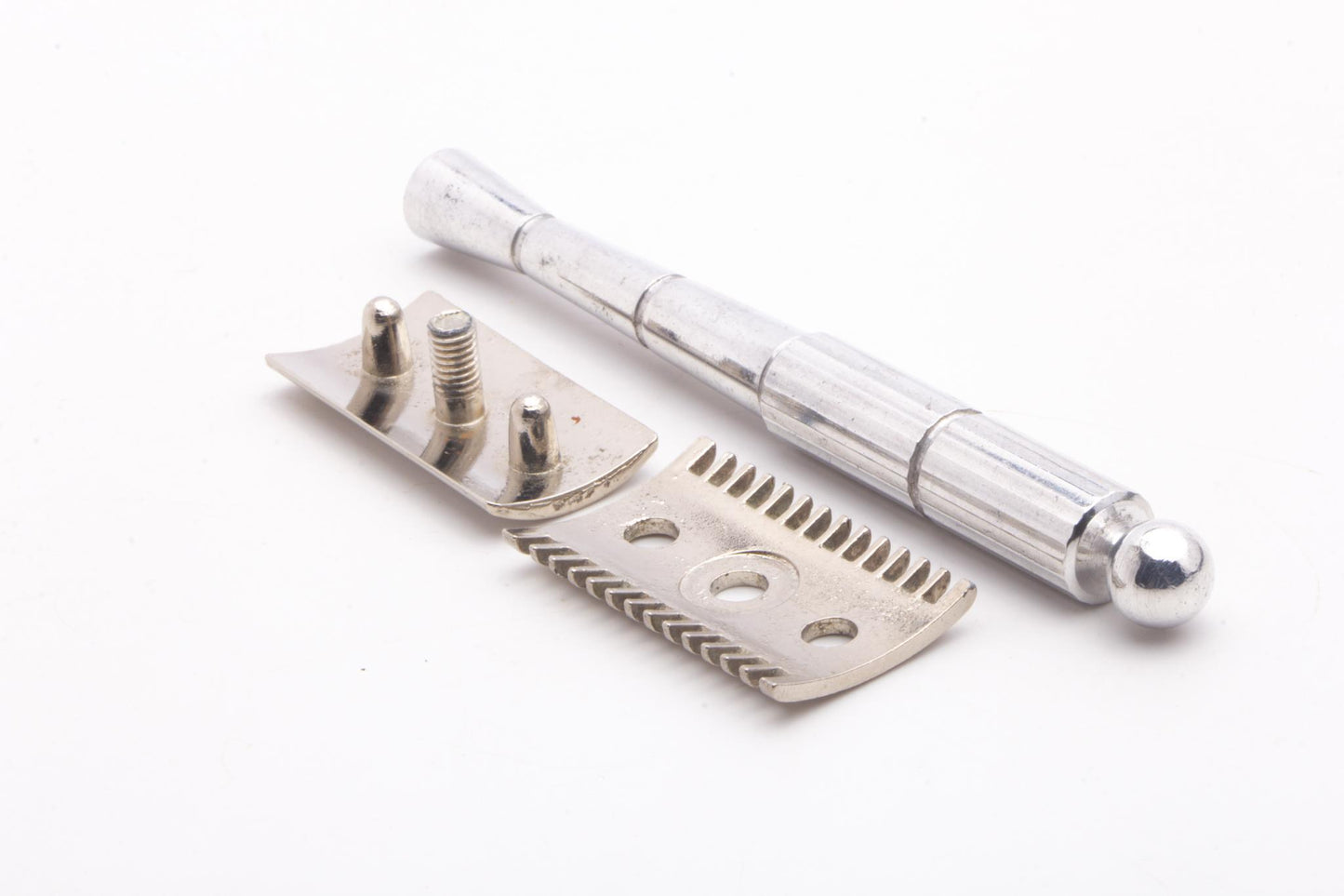 Unbranded Open Comb Long Handle Double Edge Safety Razor | Factory Nickel Revamp