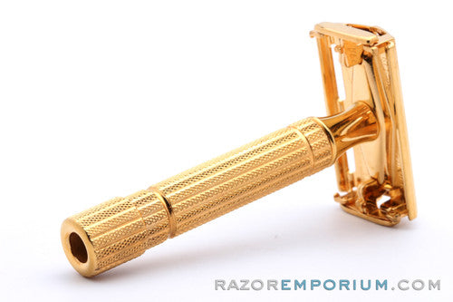 1952 Gillette Diplomat Double Edge Razor 24K Gold Revamp Y1