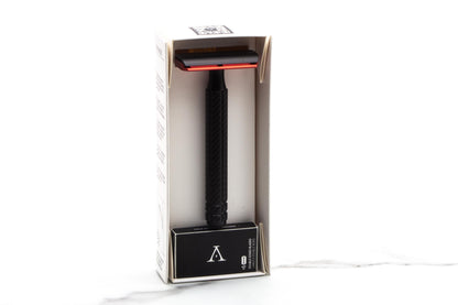 Ayslworth Razor | APEX-AL Double Edge Safety Razor - Jet Black Blood Red Classic V2