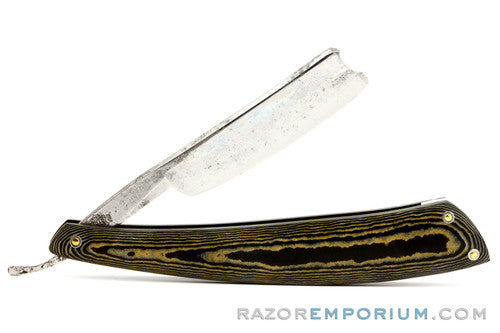 6/8" WM Greaves & Sons Straight Razor Custom G10 Green Scales