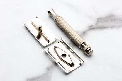 1940s Gillette Ball End Tech Double Edge Safety Razor | Factory Nickel Revamp