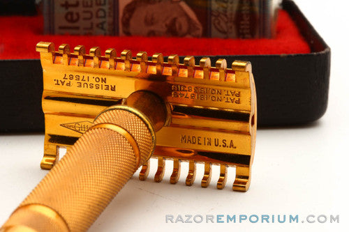 1930's Gillette Long Comb NEW w/ Case Red & Black Special