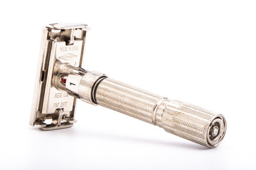 1959 E3 Gillette 1.95 Fatboy Adjustable Double Edge Safety Razor with Original Case
