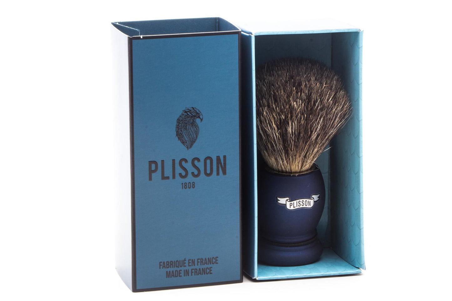 Plisson 1808 |  Night Blue Essential Russian Gray Badger Shaving Brush