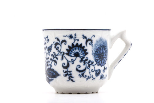 Vintage Mustache Saver Coffee Mug | Floral Blue