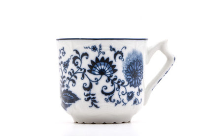 Vintage Mustache Saver Coffee Mug | Floral Blue