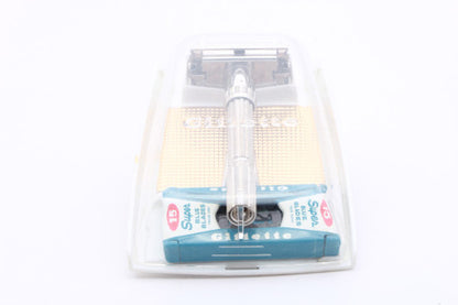 1962 H2 Gillette Slim Adjustable Double Edge Safety Razor Set with Case & Blade Bank
