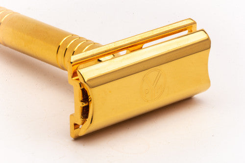 Yates Precision Shaving  Model 921-H Solid Bar Double Edge Safety Razor | 24k Gold Revamp