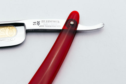 7/8" NOS Filarmonica Sub Cero #14 Straight Razor w/ Coffin & Red Scales | Spain