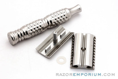 Timeless Razor Open Comb and Dimpled Stainless Steel Safety Razor