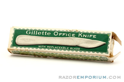 1920's Gillette Safety Razor Co. Office Knife w/ Leather Sleeve