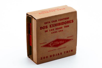 NOS 200 Gillette Thin Delgada - Made in Argentina - Double Edge Razor Blades