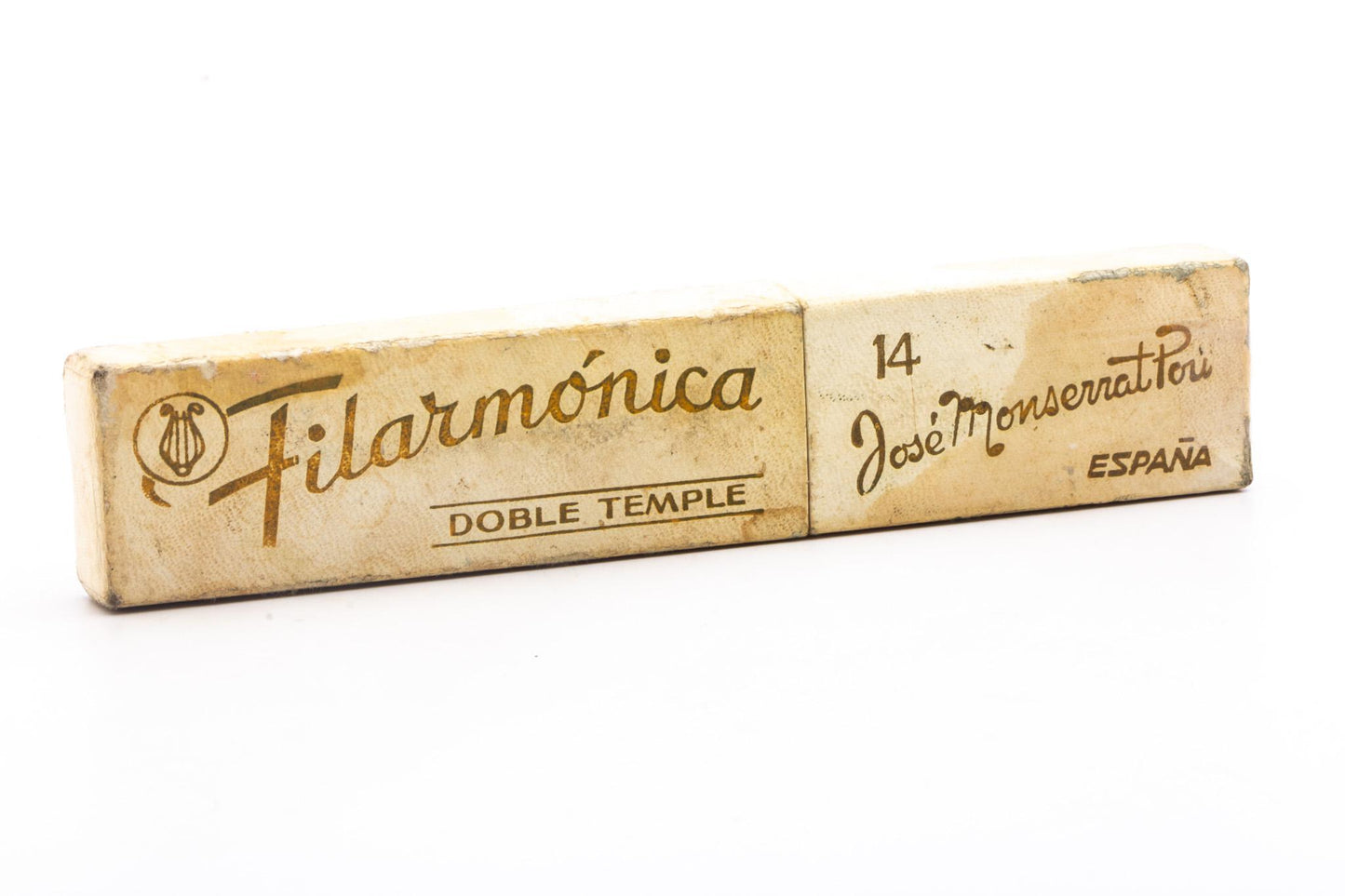 7/8" Filarmonica 14 Doble Temple Jose Monserrat Pou Straight Razor With Blue Inlay