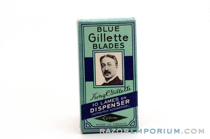 Gillette Blue Double Edge DE Dispenser (10) New Old Stock Razor Blades