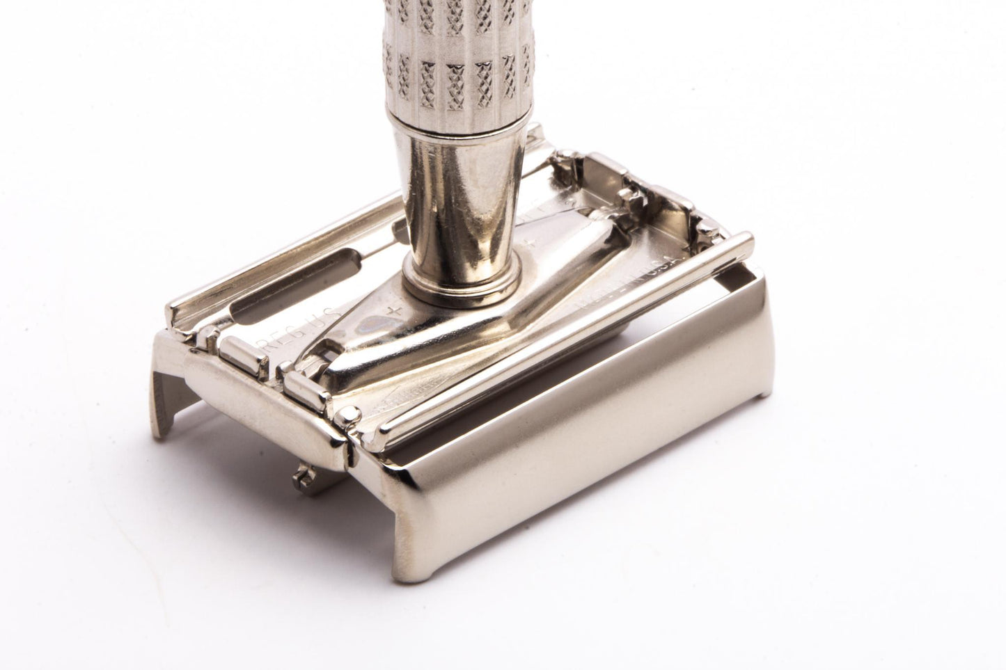1958 D2 Gillette Red Tip Heavy Super Speed Double Edge Razor | Factory Nickel Revamp