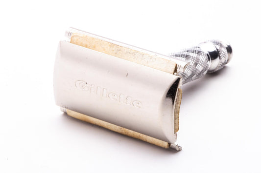 1976 W4 Gillette Ball End Tech Travel Spiral Handle Razor | Original Condition