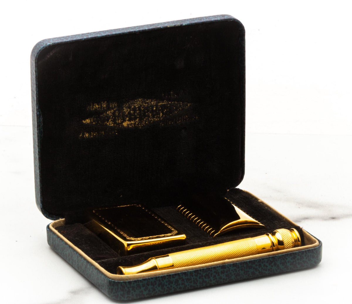 1930's Gillette Ball End Old Type Double Edge Safety Razor Set   | 24K Gold Revamp