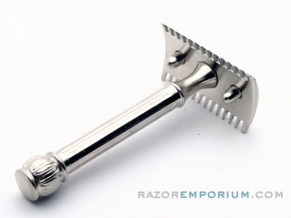 1918 Gillette Ball End Old Type DE Safety Razor | U.S. Army Issue | Factory Nickel Revamp